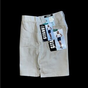Vintage 90s NWT Deadstock Cream Gitano Jean Shorts Size 14 High Rise Mom Shorts